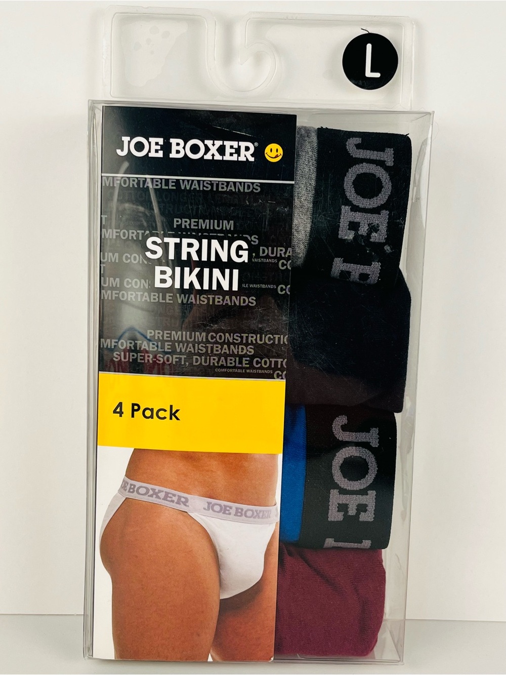 Vintage K-Mart Joe Boxer 4-Pack String Bikini Briefs Size Large